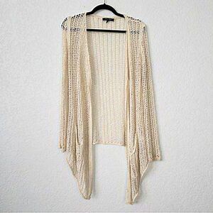 Honey Punch‎ Cream Open Knit Draped Cardigan Size Medium